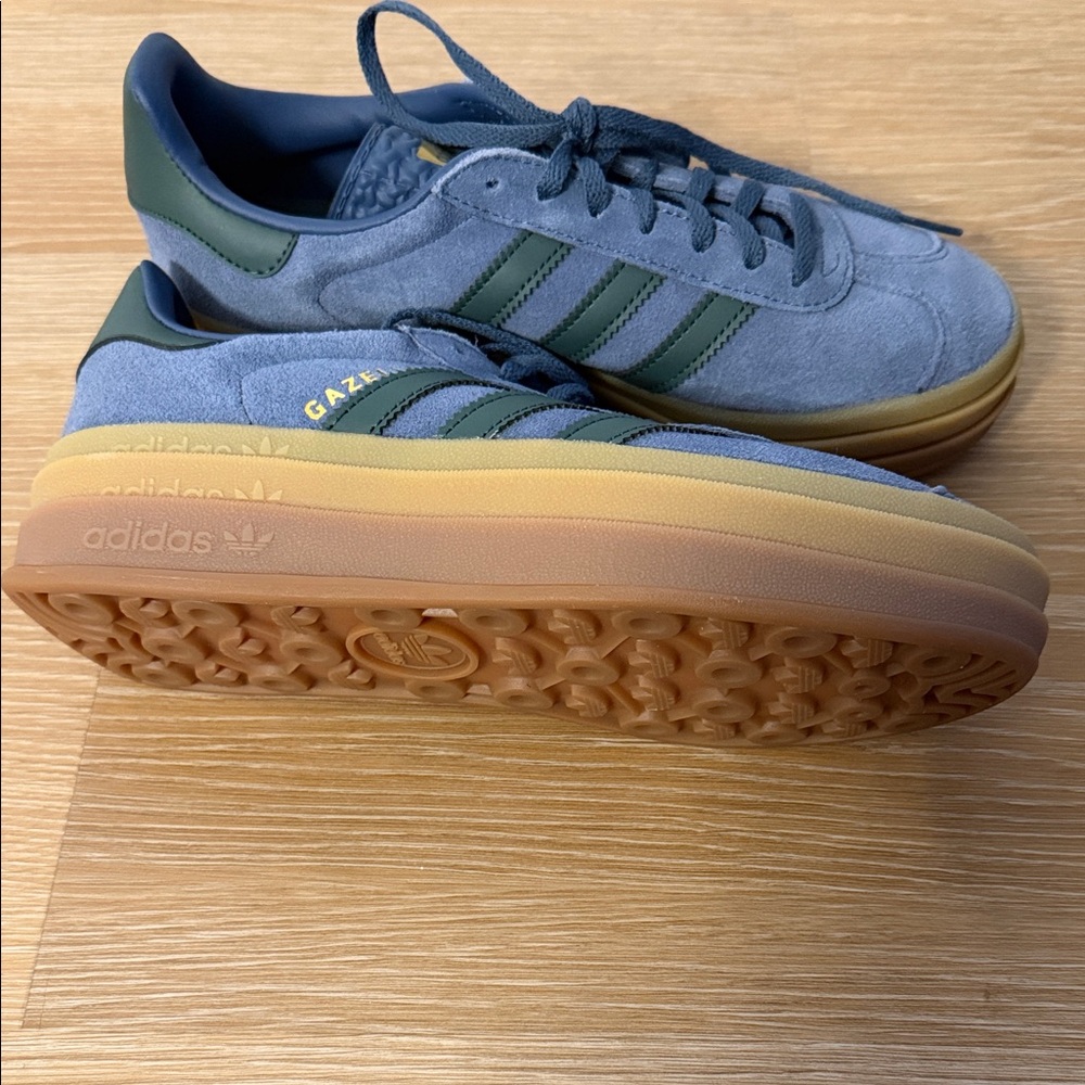 NEW Adidas Women’s Gazelle Bold Blue Suede Sneakers - Picture 4 of 7